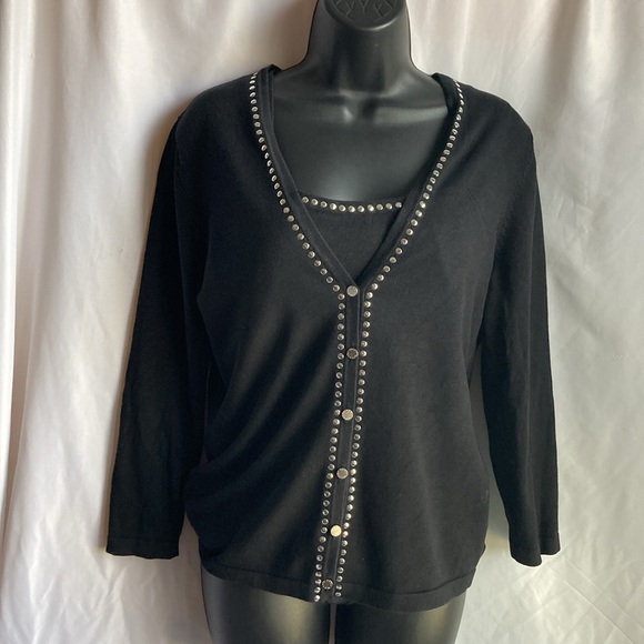 Michael Kors Two Piece Studded Cardigan Set Size Small - Picture 3 of 13